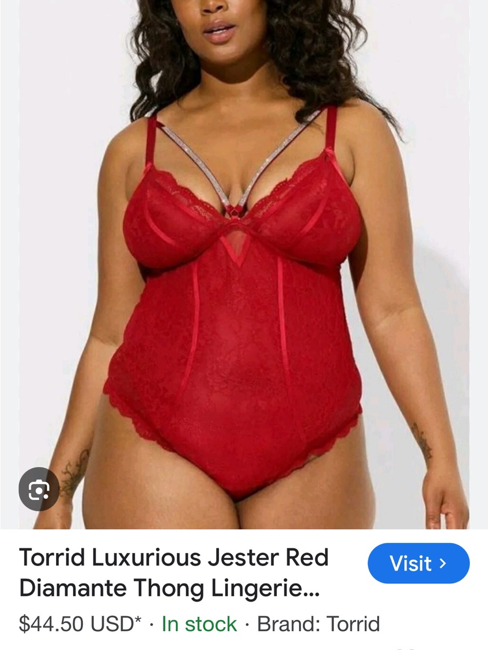 Torrid Lace Chemise Bodysuit in Jester Red